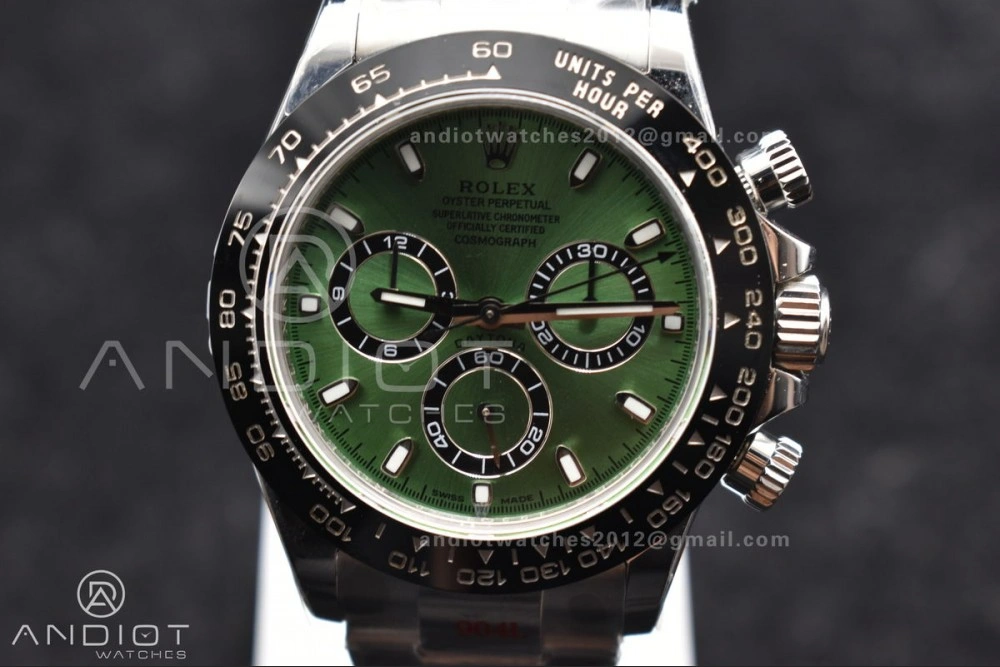 Breathable Daytona IPK 1:1 Best Edition 904L SS Case and Bracelet Green Dial Black Ceramic Bezel SA 817