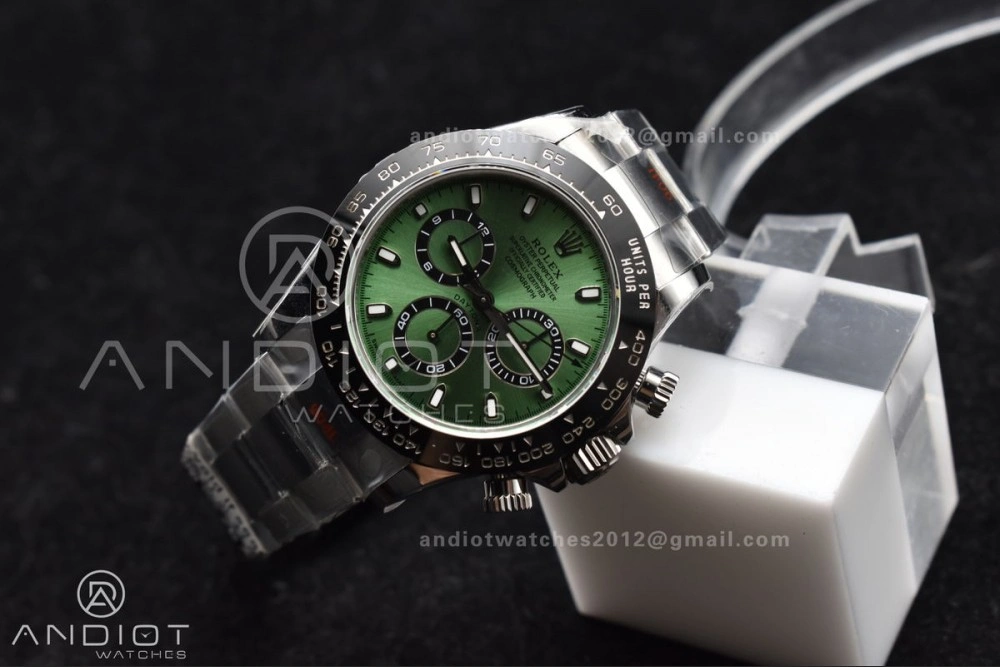 Breathable Daytona IPK 1:1 Best Edition 904L SS Case and Bracelet Green Dial Black Ceramic Bezel SA 817