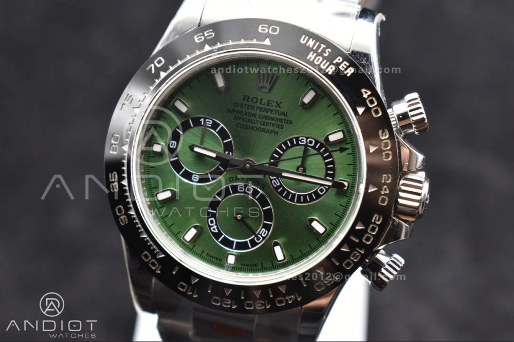 Breathable Daytona IPK 1:1 Best Edition 904L SS Case and Bracelet Green Dial Black Ceramic Bezel SA 817