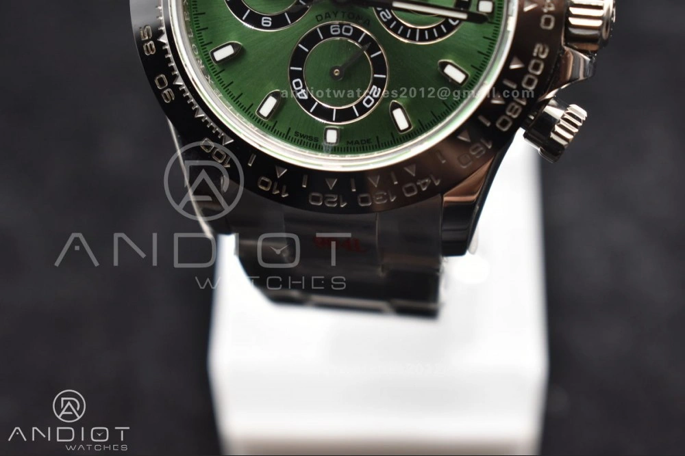 Breathable Daytona IPK 1:1 Best Edition 904L SS Case and Bracelet Green Dial Black Ceramic Bezel SA 817