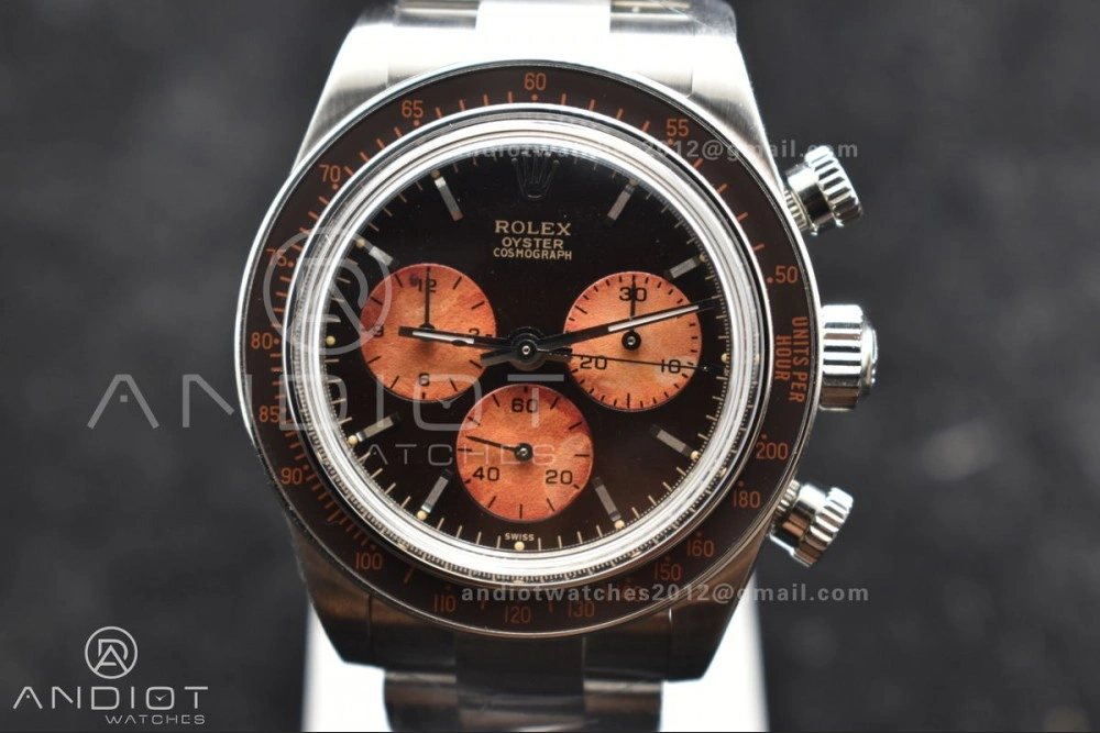 Breathable Daytona SS ADGF Best Edition Black Orange Dial on SS Bracelet A 823