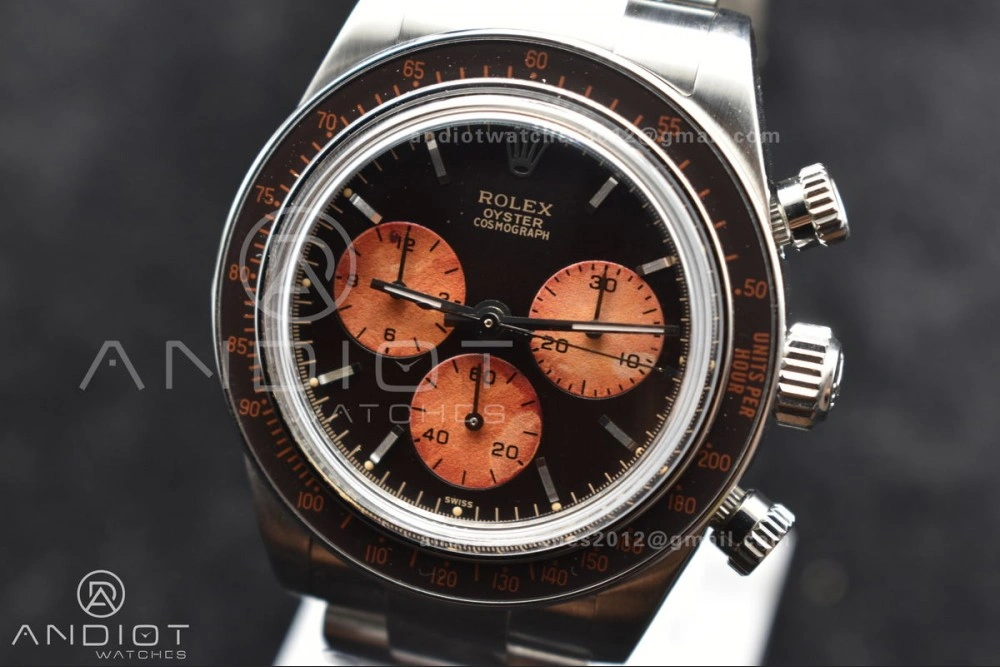 Breathable Daytona SS ADGF Best Edition Black Orange Dial on SS Bracelet A 823