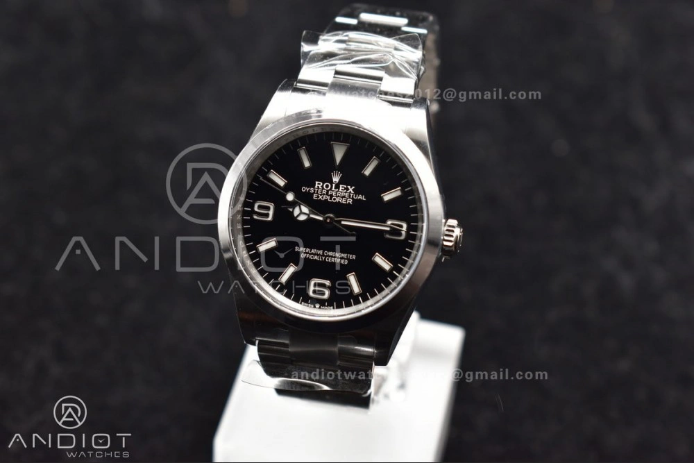 WaterResistant Explorer 124270 36mm 904L Steel Clean 1:1 Best Edition Black Dial on SS Bracelet VR 854