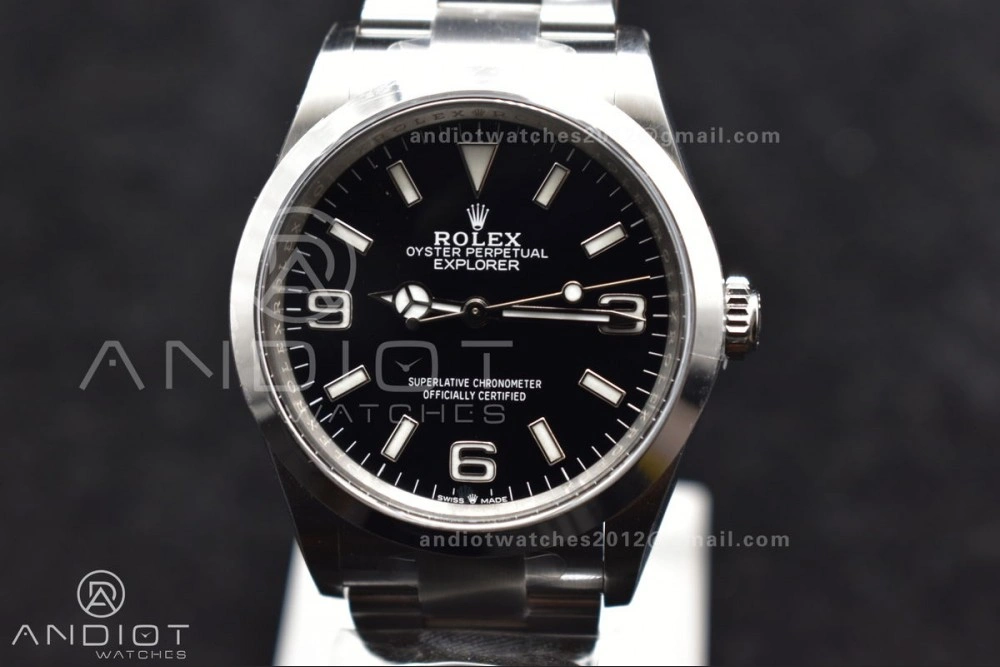 WaterResistant Explorer 124270 36mm 904L Steel Clean 1:1 Best Edition Black Dial on SS Bracelet VR 854