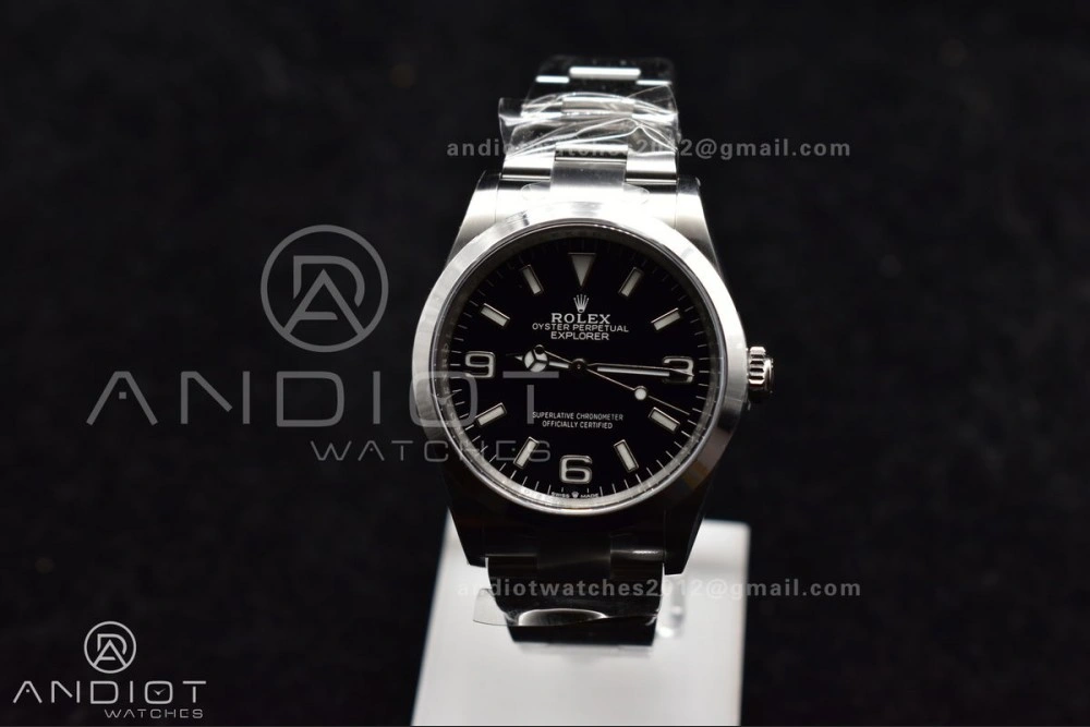 WaterResistant Explorer 124270 36mm 904L Steel Clean 1:1 Best Edition Black Dial on SS Bracelet VR 854