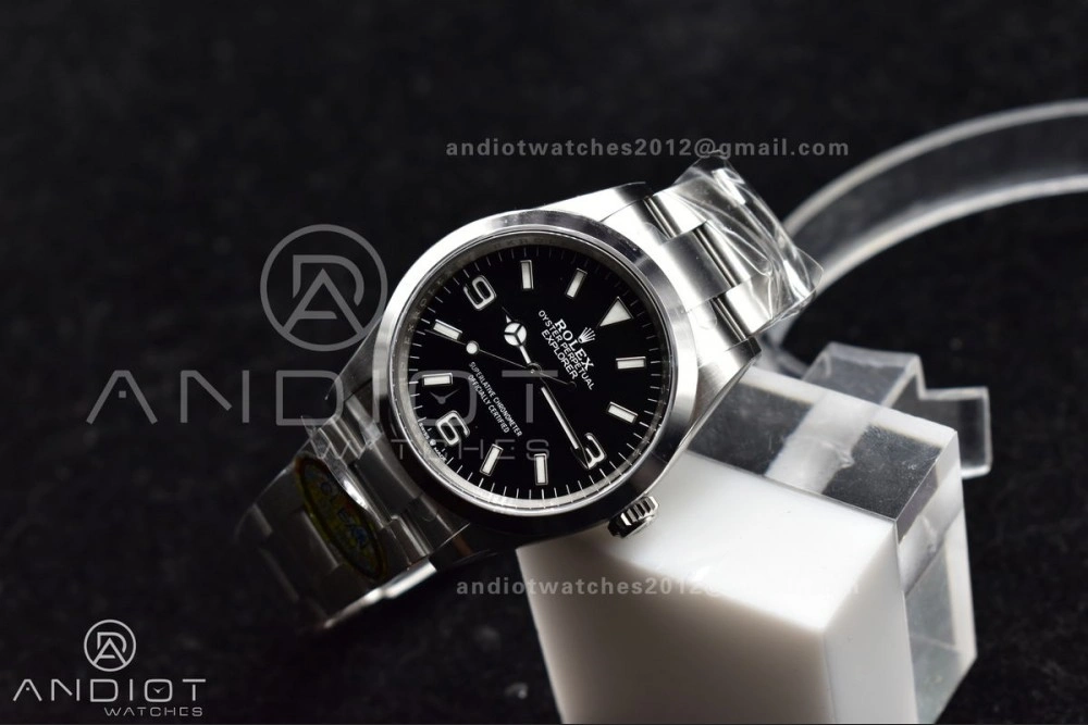 WaterResistant Explorer 124270 36mm 904L Steel Clean 1:1 Best Edition Black Dial on SS Bracelet VR 854