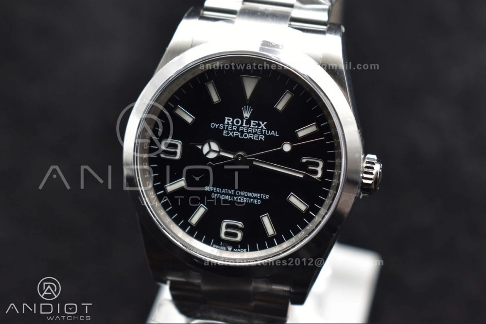 WaterResistant Explorer 124270 36mm 904L Steel Clean 1:1 Best Edition Black Dial on SS Bracelet VR 854