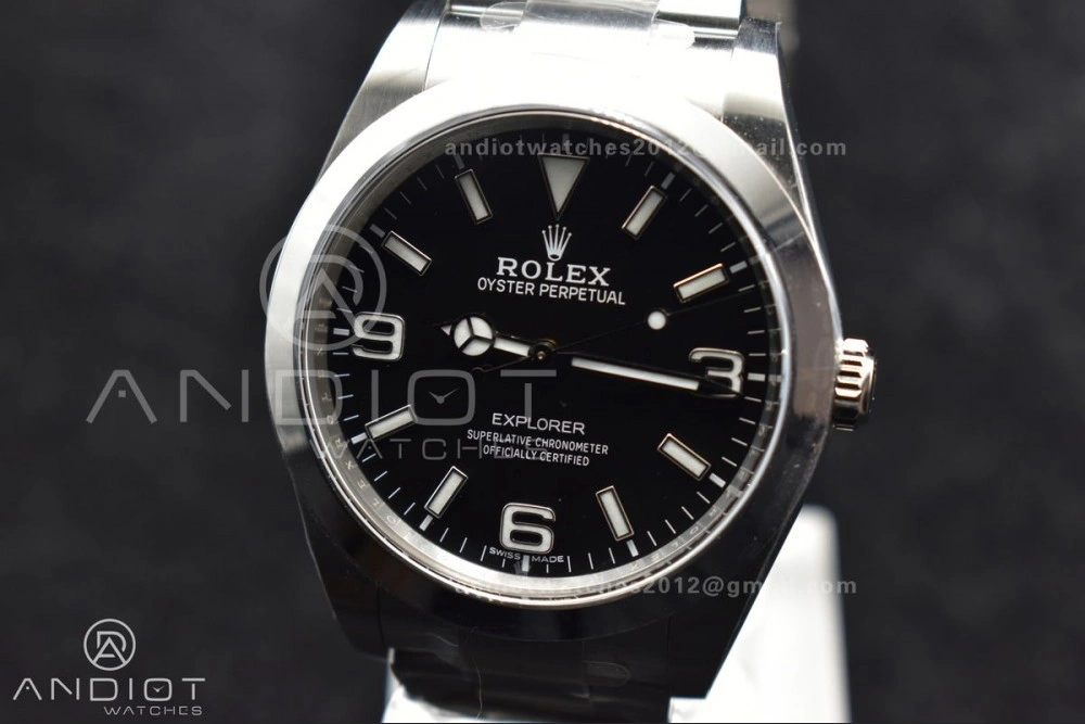Stretchable Explorer I 214270 39mm Clean 1:1 Best Edition Black Dial on SS Bracelet VR 846