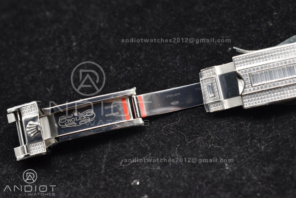 GMT 40mm Full Diamonds SS AMGF Best Edition Diamond Dial On Bracelet On VR Stretchable 849