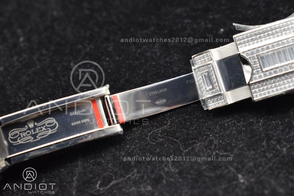 GMT 40mm Full Diamonds SS AMGF Best Edition Diamond Dial On Bracelet On VR Stretchable 849