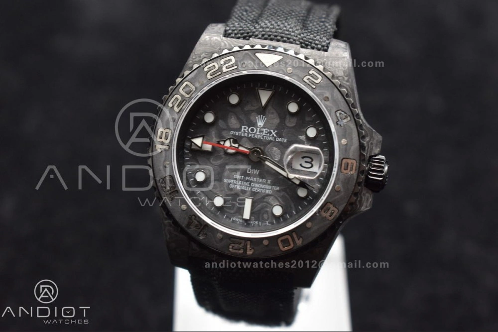 Bold GMT DIW Carbon OMF Best Edition All Black Black Dial on Black Nylon Strap SA3186 CHS 423