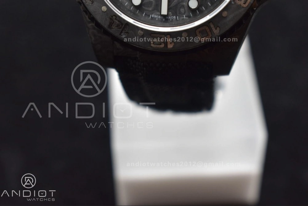 Bold GMT DIW Carbon OMF Best Edition All Black Black Dial on Black Nylon Strap SA3186 CHS 423