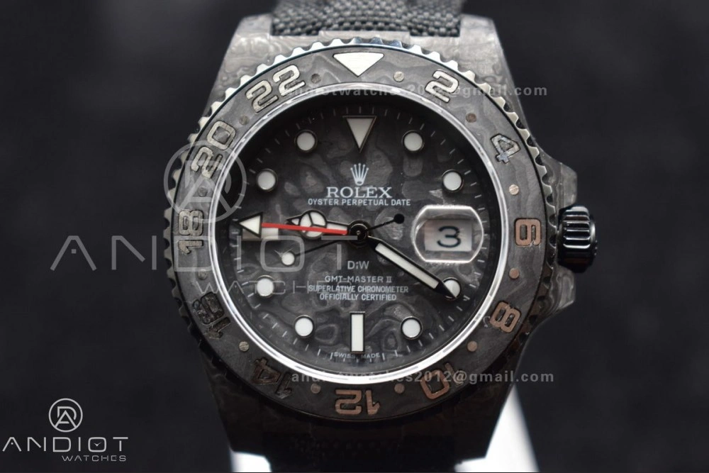 Bold GMT DIW Carbon OMF Best Edition All Black Black Dial on Black Nylon Strap SA3186 CHS 423