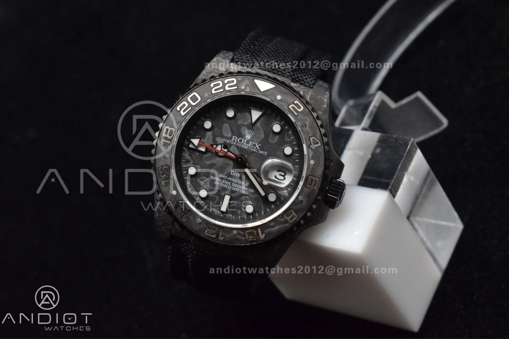 Bold GMT DIW Carbon OMF Best Edition All Black Black Dial on Black Nylon Strap SA3186 CHS 423
