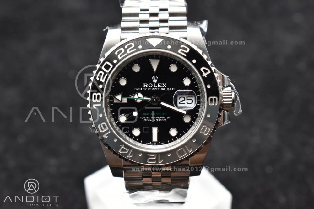 FastDry GMT-Master II 126710 GRNR Black Gray Ceramic 904L Steel Clean 1:1 Best Edition on Jubilee Strap DD 878