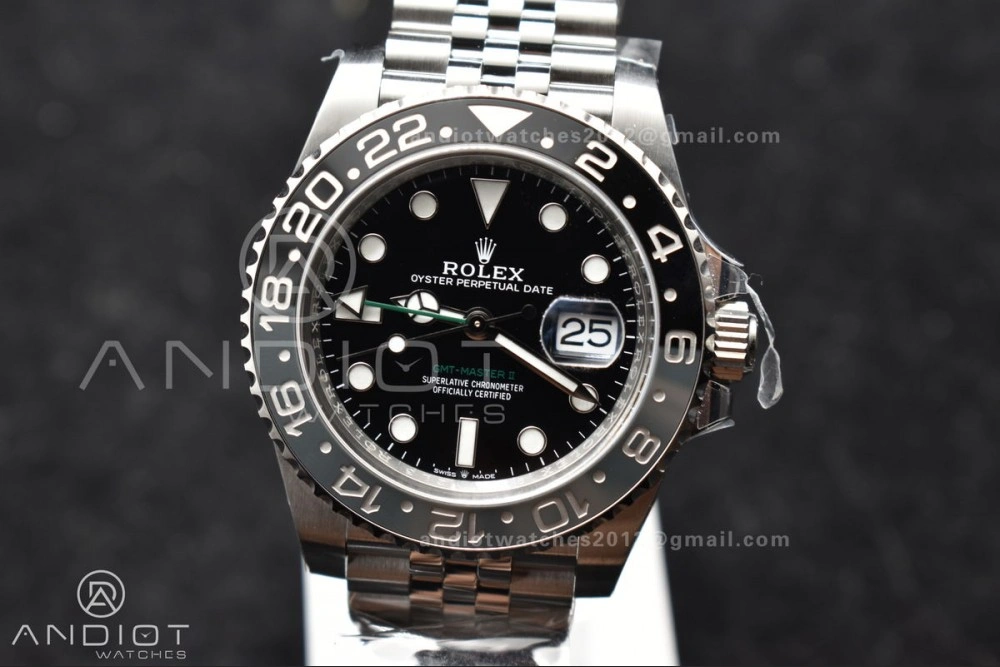 FastDry GMT-Master II 126710 GRNR Black Gray Ceramic 904L Steel Clean 1:1 Best Edition on Jubilee Strap DD 878