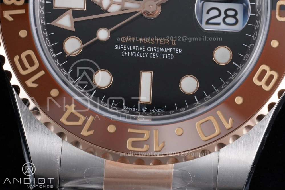GoAnywhere GMT Master II 126711 CHNR 904L SS ARF 1:1 Best Edition on SS RG Bracelet New SH3285 V2 (Gain Weight) 857
