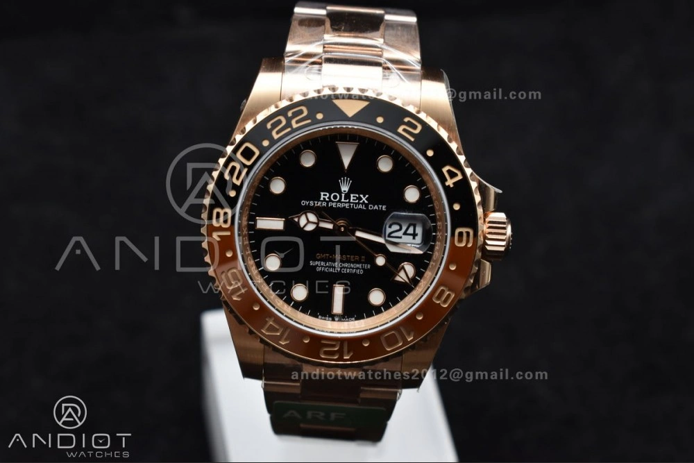Practical GMT Master II 126715 CHNR 904L SS ARF 1:1 Best Edition on RG Bracelet New SH3285 CHS 864