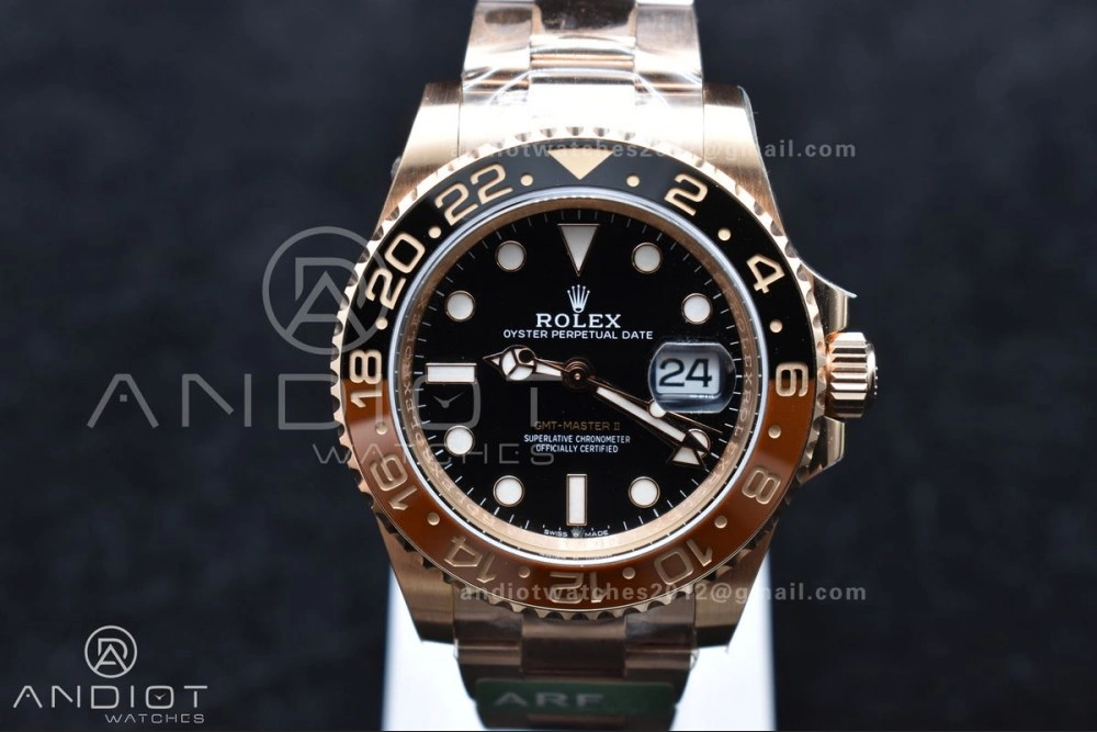 Practical GMT Master II 126715 CHNR 904L SS ARF 1:1 Best Edition on RG Bracelet New SH3285 CHS 864