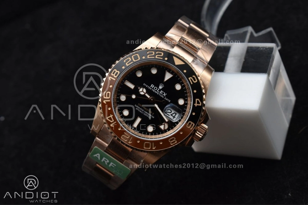 Practical GMT Master II 126715 CHNR 904L SS ARF 1:1 Best Edition on RG Bracelet New SH3285 CHS 864