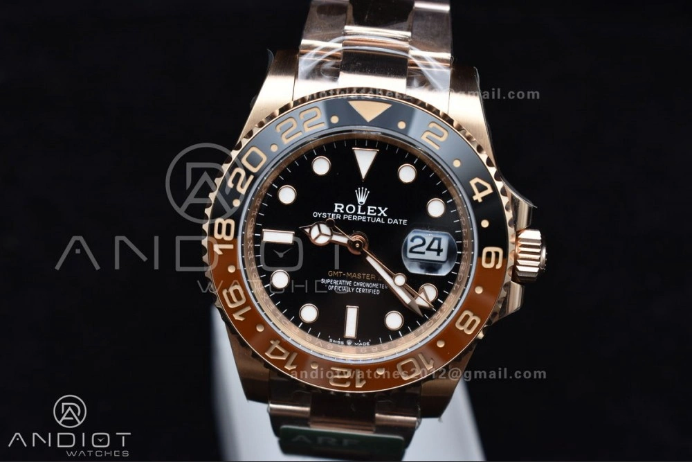 Practical GMT Master II 126715 CHNR 904L SS ARF 1:1 Best Edition on RG Bracelet New SH3285 CHS 864