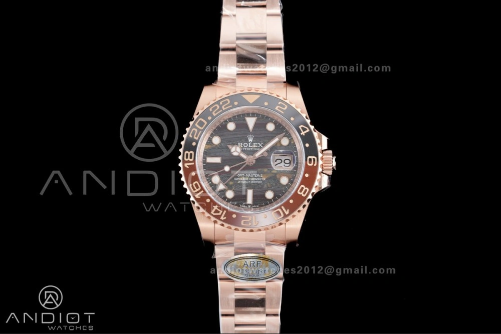 GMT Master II 126715 CHNR ARF Best Edition Tiger Iron Dial on RG Oyster Bracelet Sh BestValue 861