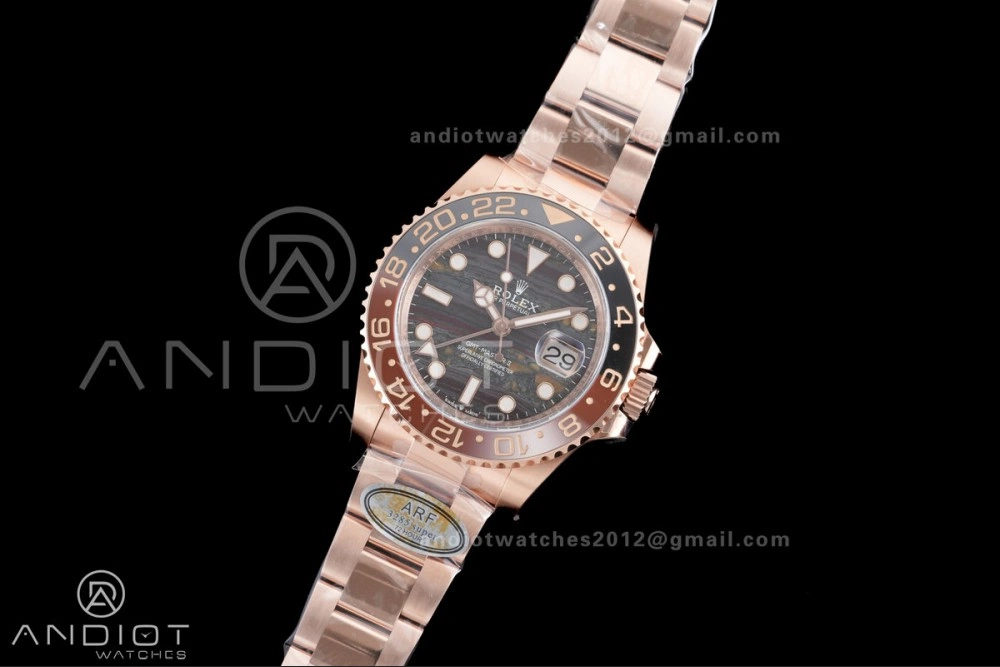 GMT Master II 126715 CHNR ARF Best Edition Tiger Iron Dial on RG Oyster Bracelet Sh BestValue 861