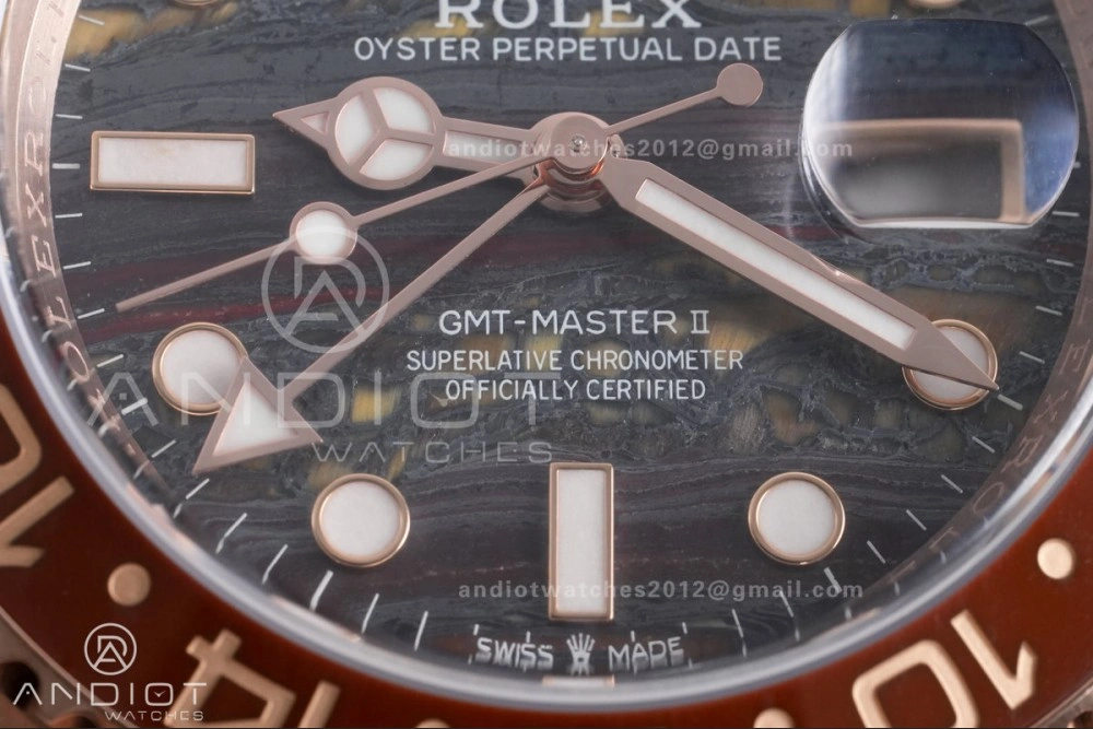 GMT Master II 126715 CHNR ARF Best Edition Tiger Iron Dial on RG Oyster Bracelet Sh BestValue 861