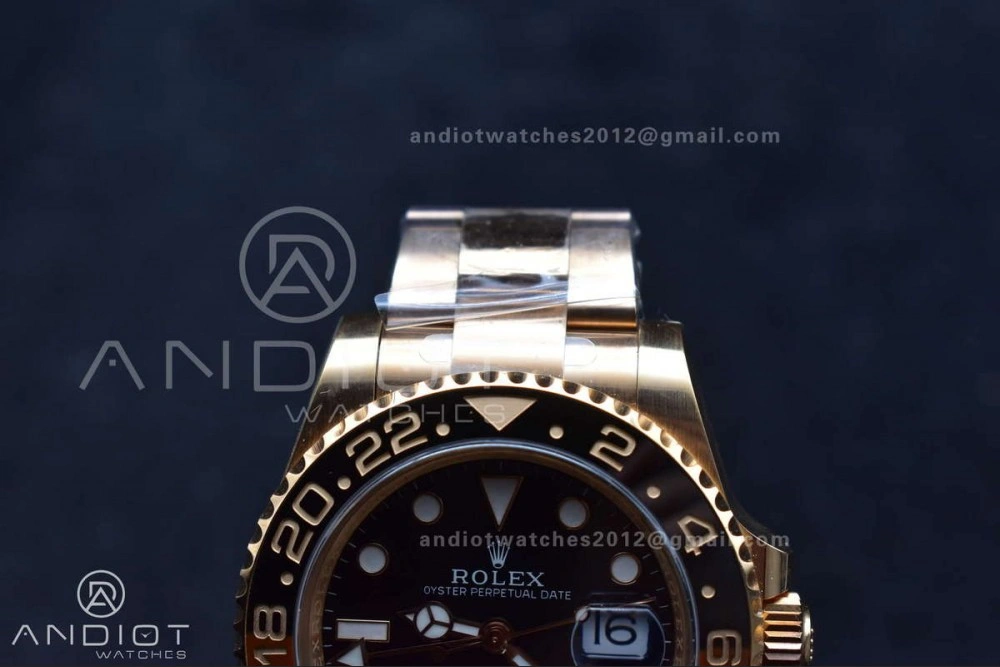 GMT Master II 126715 CHNR Gain Weight Gold Factory 1:1 Best Edition Black Dial on RG Bracelet VR3285 CHS OdorResistant 860