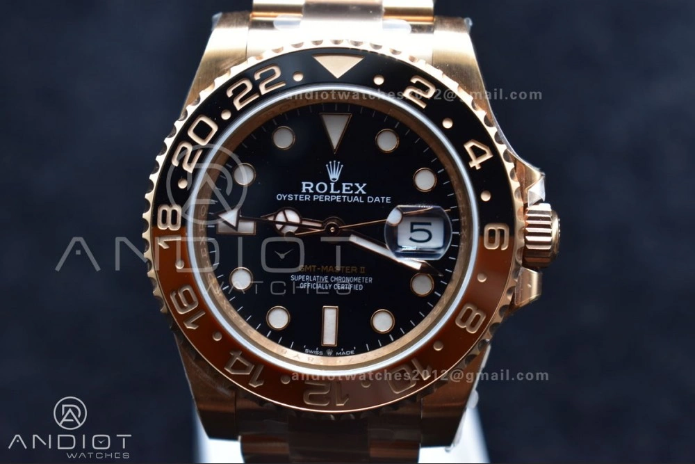 GMT-Master II 126715CHNR Black Red Ceramic Clean Factory Best Edition on SS RG Bracelet DD3285 CHS Upgraded 882