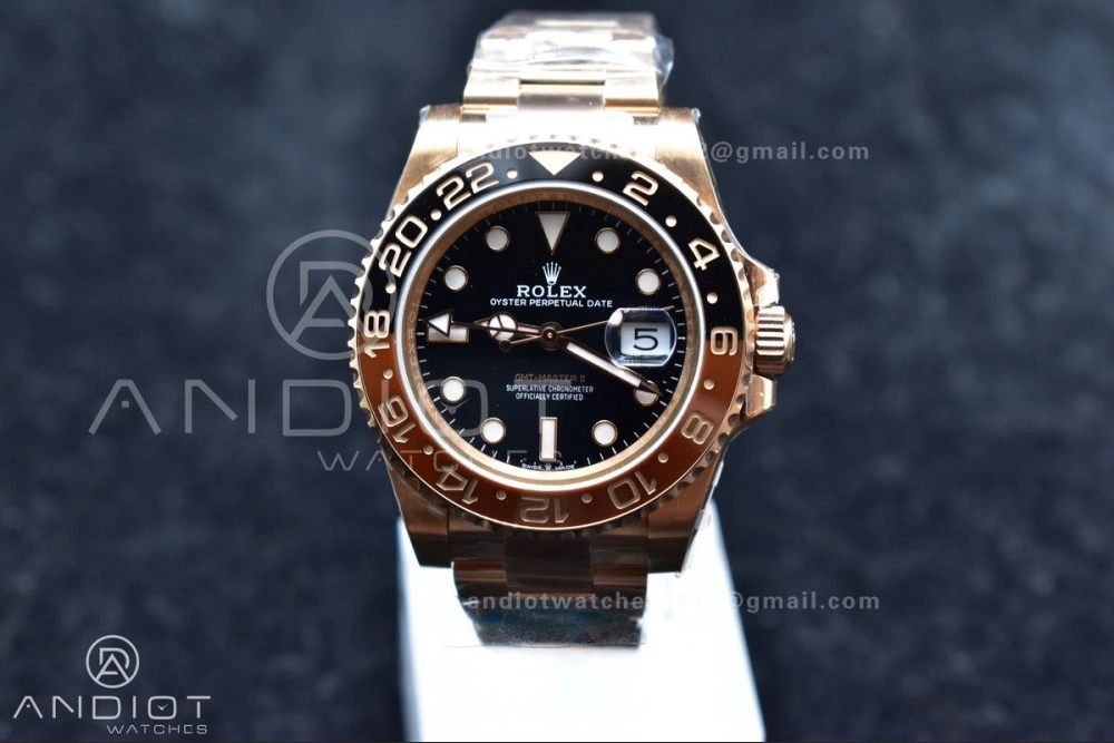 GMT-Master II 126715CHNR Black Red Ceramic Clean Factory Best Edition on SS RG Bracelet DD3285 CHS Upgraded 882