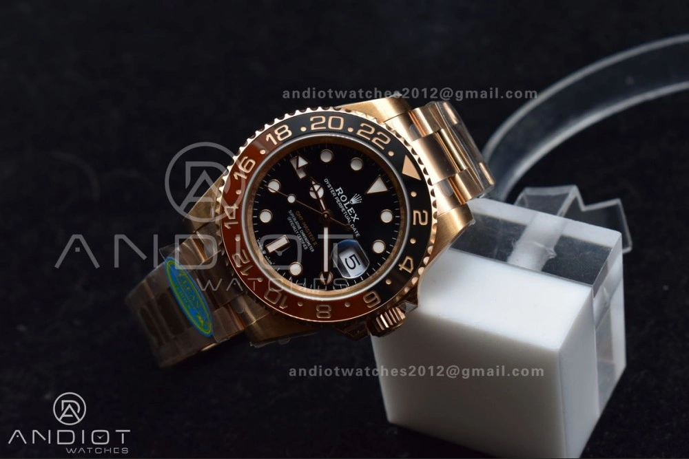 GMT-Master II 126715CHNR Black Red Ceramic Clean Factory Best Edition on SS RG Bracelet DD3285 CHS Upgraded 882