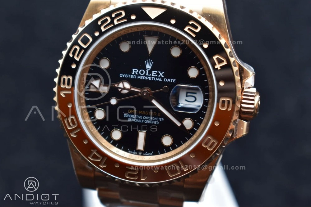 GMT-Master II 126715CHNR Black Red Ceramic Clean Factory Best Edition on SS RG Bracelet DD3285 CHS Upgraded 882