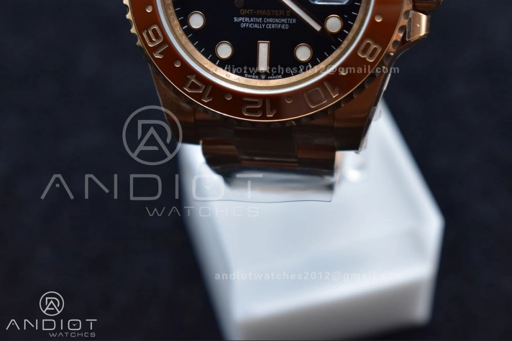 GMT-Master II 126715CHNR Black Red Ceramic Clean Factory Best Edition on SS RG Bracelet DD3285 CHS Upgraded 882
