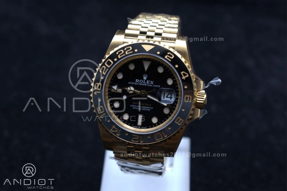 Bright GMT Master II 126718 GRNR Clean 1:1 Best Edition Black Dial on YG Jubilee Bracelet DD3285 CHS 928
