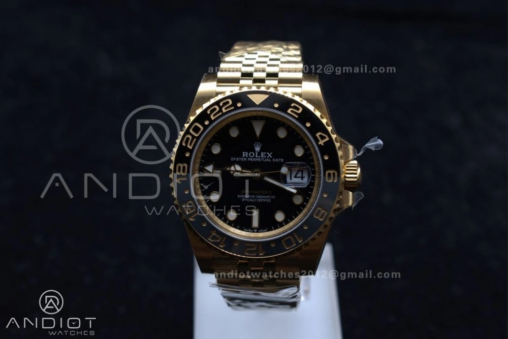 Bright GMT Master II 126718 GRNR Clean 1:1 Best Edition Black Dial on YG Jubilee Bracelet DD3285 CHS 928