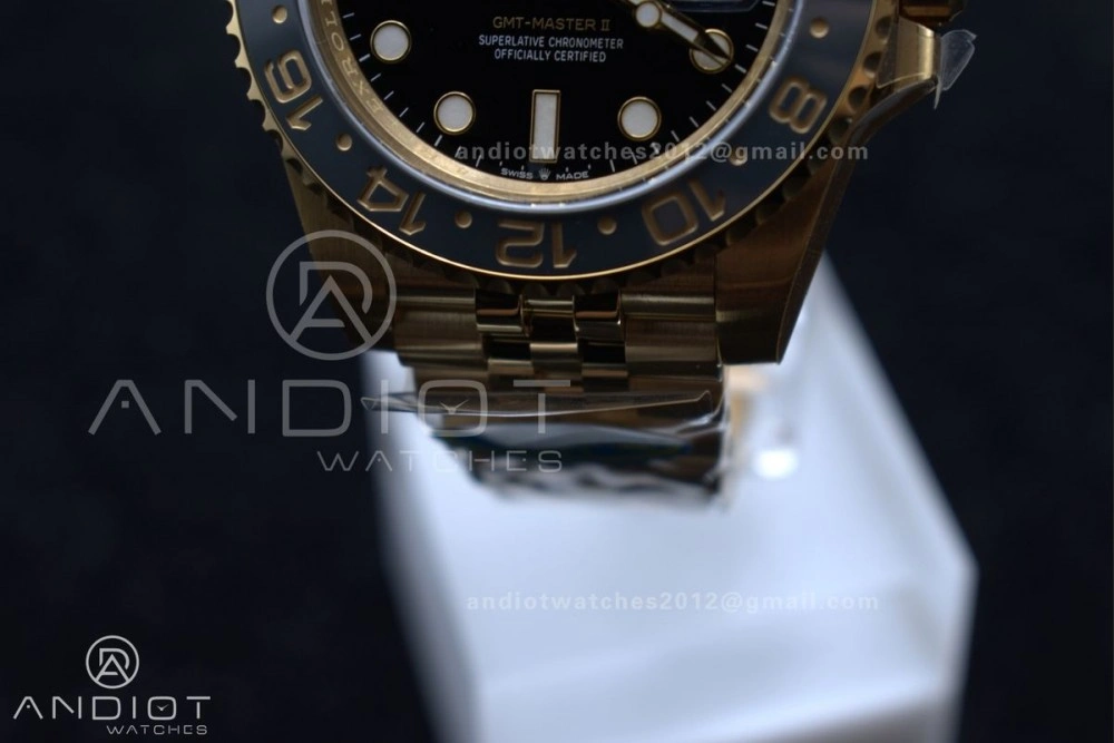 Bright GMT Master II 126718 GRNR Clean 1:1 Best Edition Black Dial on YG Jubilee Bracelet DD3285 CHS 928