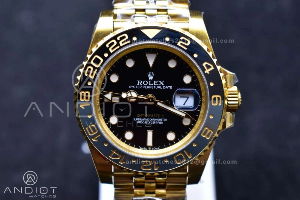 GMT Master II 126718 GRNR Gain Weight Gold Factory 1:1 Best Edition Black Dial on YG Jubilee Bracelet VR3285 CHS Trendy 927