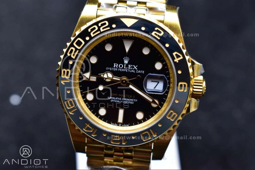 GMT Master II 126718 GRNR Gain Weight Gold Factory 1:1 Best Edition Black Dial on YG Jubilee Bracelet VR3285 CHS Trendy 927