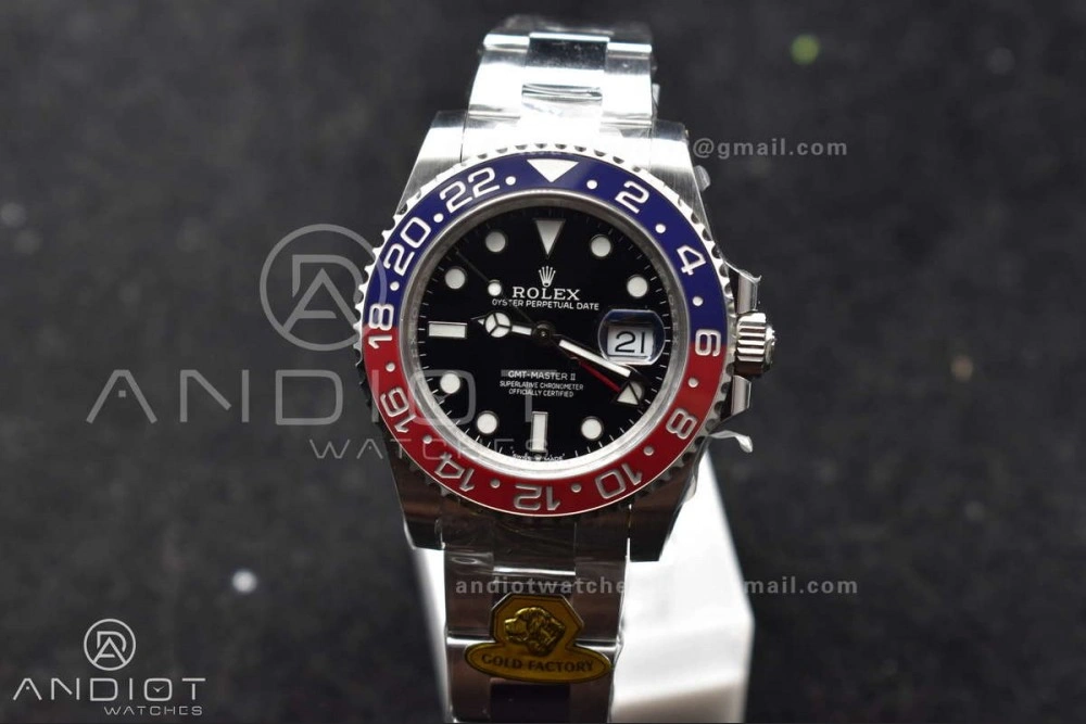GMT Master II 126719 BLRO Gain Weight Gold Factory 1:1 Best Edition Blue Dial on Oyster Bracelet VR3285 CHS TravelReady 866