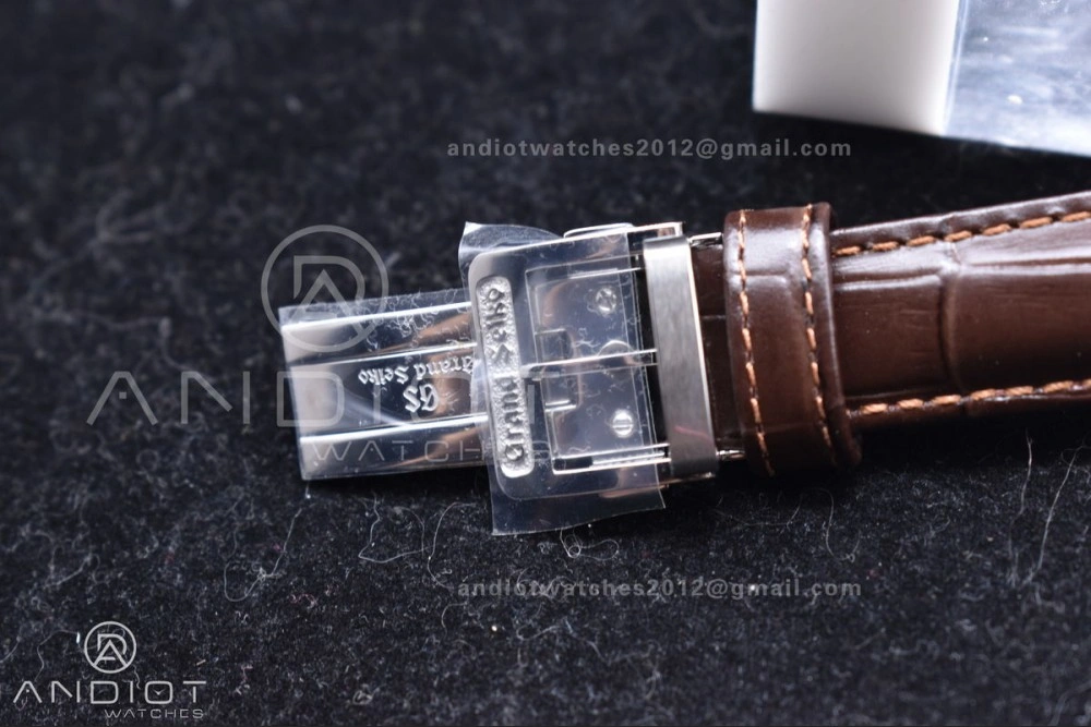 Grand Seiko Elegance Automatic SS GSF 1:1 Best Edition Cream Dial on Brown Leather Strap NH FastDry 263