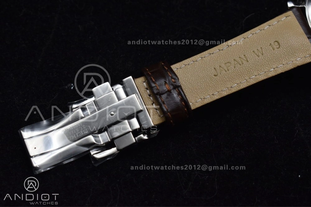 Grand Seiko Elegance Automatic SS GSF 1:1 Best Edition Cream Dial on Brown Leather Strap NH FastDry 263