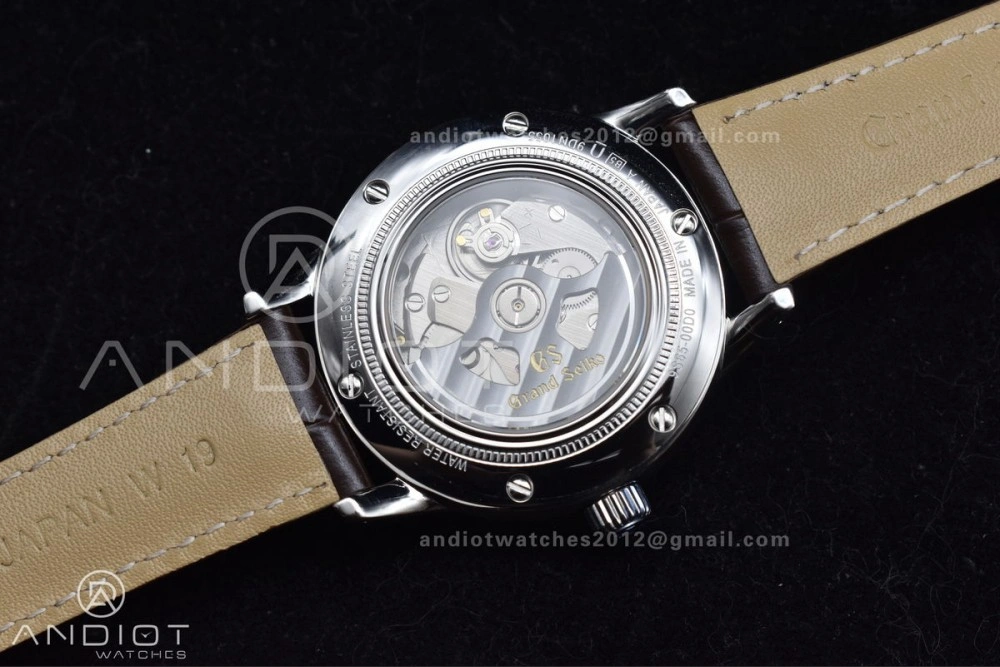 Grand Seiko Elegance Automatic SS GSF 1:1 Best Edition Cream Dial on Brown Leather Strap NH FastDry 263