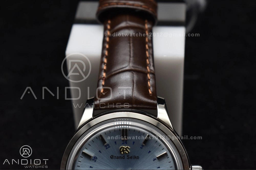 Grand Seiko Elegance GMT SS GSF 1:1 Best Edition Sky blue Dial on Brown Leather Strap NH Neat 264