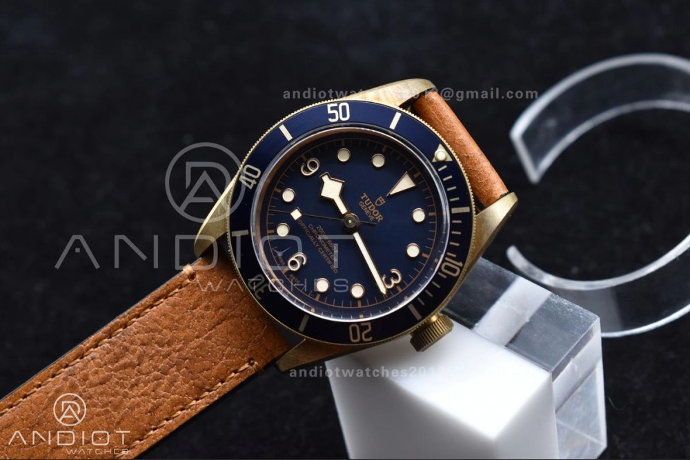 GoodFit Heritage Black Bay Bronze Blue XF 1:1 Best Edition on Aged Brown Leather Strap A2824 V3 (Free Nato Strap) 1272