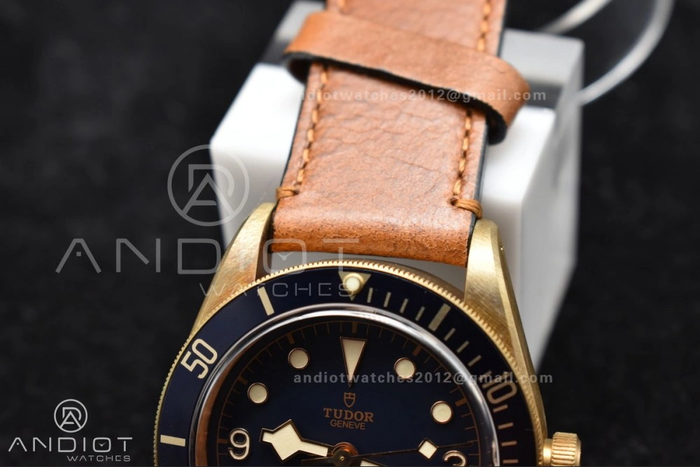 GoodFit Heritage Black Bay Bronze Blue XF 1:1 Best Edition on Aged Brown Leather Strap A2824 V3 (Free Nato Strap) 1272