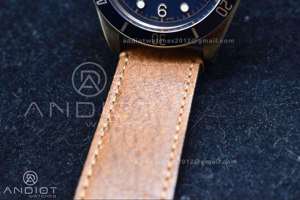 GoodFit Heritage Black Bay Bronze Blue XF 1:1 Best Edition on Aged Brown Leather Strap A2824 V3 (Free Nato Strap) 1272