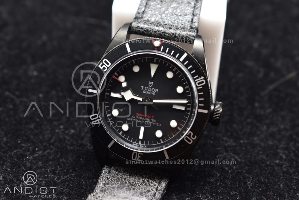 Heritage Black Bay Dark DLC ZF 1:1 Best Edition Black Bezel on Distressed Leather Strap A2824 V Casual 1254