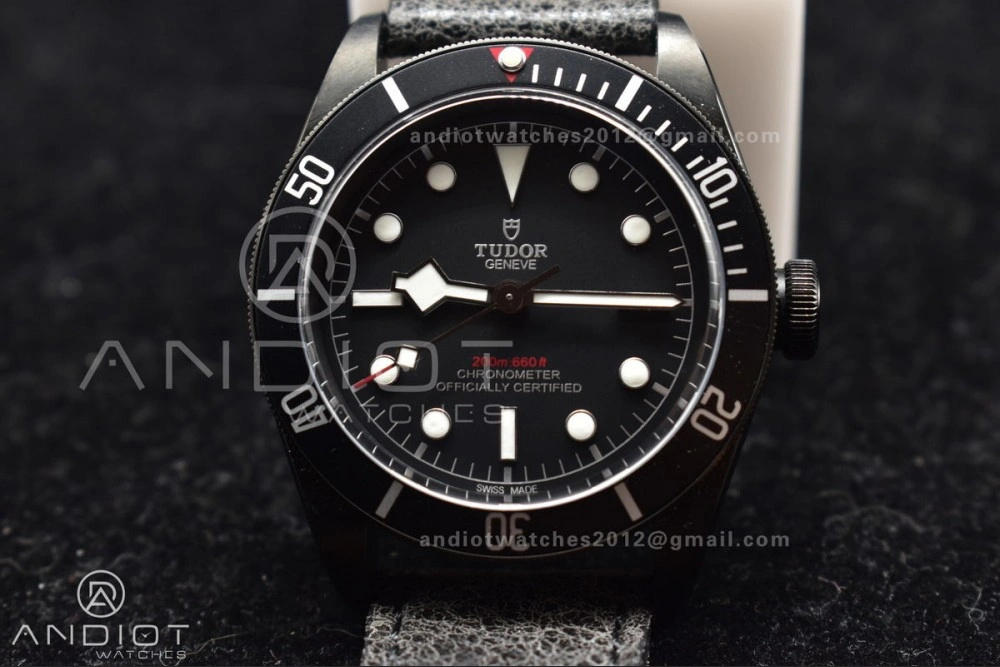 Heritage Black Bay Dark DLC ZF 1:1 Best Edition Black Bezel on Distressed Leather Strap A2824 V WrinkleFree 425