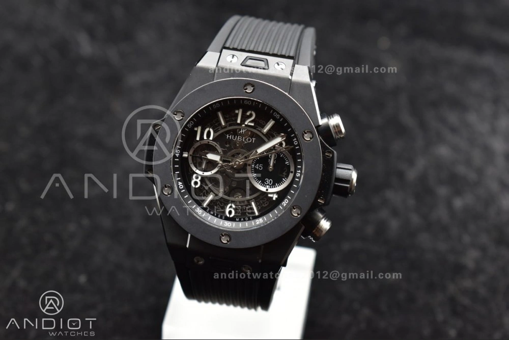 Hublot Big Bang Unico Full Black ZF 1:1 Best Edition Skeleton Dial on Black Rubber Strap A TechFriendly 276